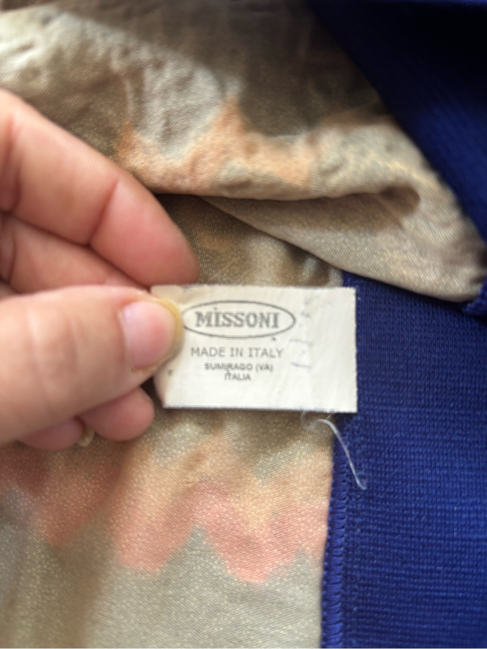 Missoni Blue Multicolor Zigzag Short-Sleeve Knit Dress - Picture 5 of 6